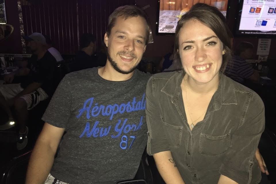 Bob and Amanda winning Name This Tune at Dina's